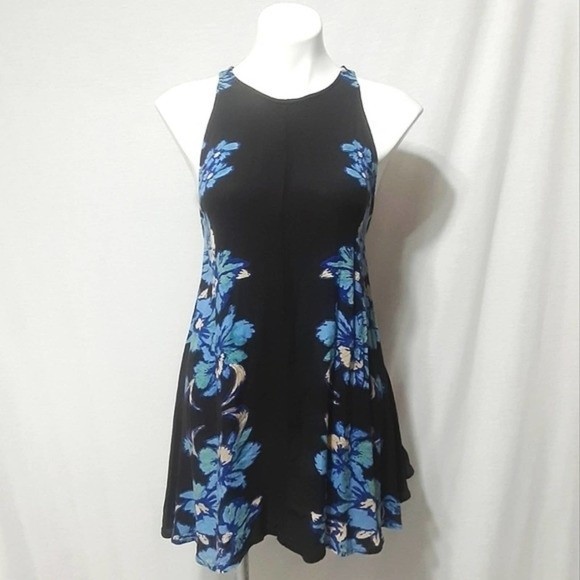 Free People Paint The Sun Boho Floral Slip Mini Dress XS Lightweight Summer - Picture 3 of 9